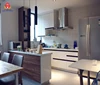 U Shape White Elegant Kitchen Cabinet