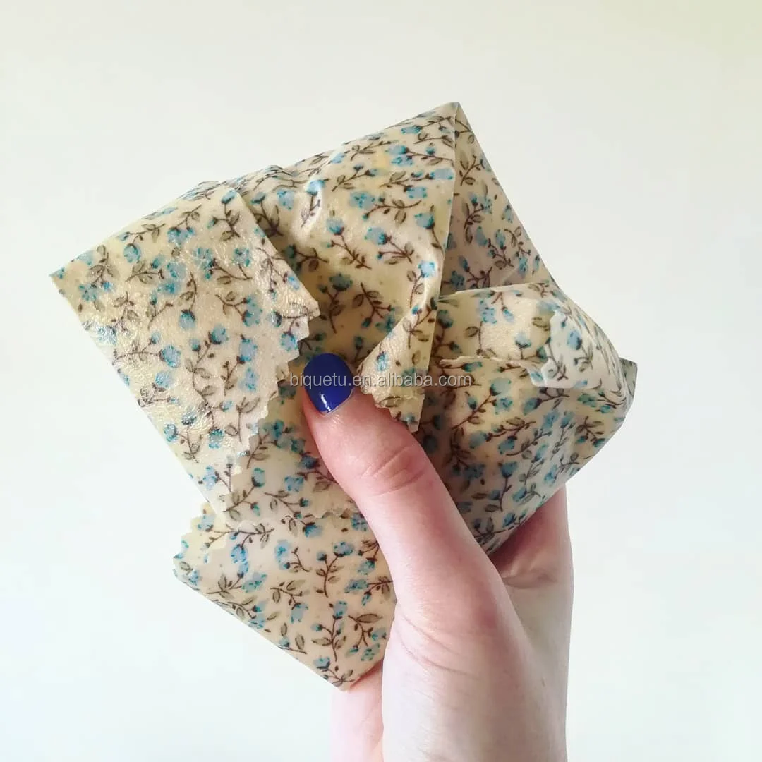 
Kitchen Reusable Honeybee Organic Storage Assorted 3 Pack Beeswax Food Wraps 