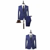 Latest Styles Luxury Cashmere Wool Two Buttons Blue Coat Pant Man Suit