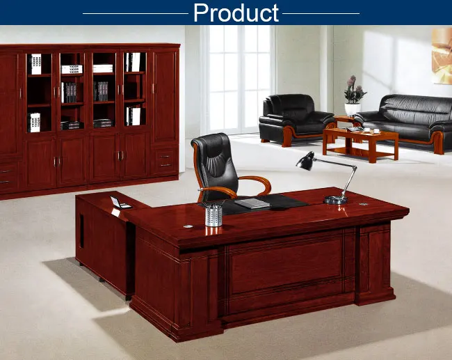 Classic Wooden Guangzhou Office Furniture Hdf L Shape Office Desk Wood