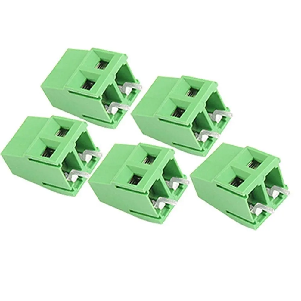 5 pcs 2 Pin 5.08mm Pitch PCB Mount Screw TermInal Block 10A