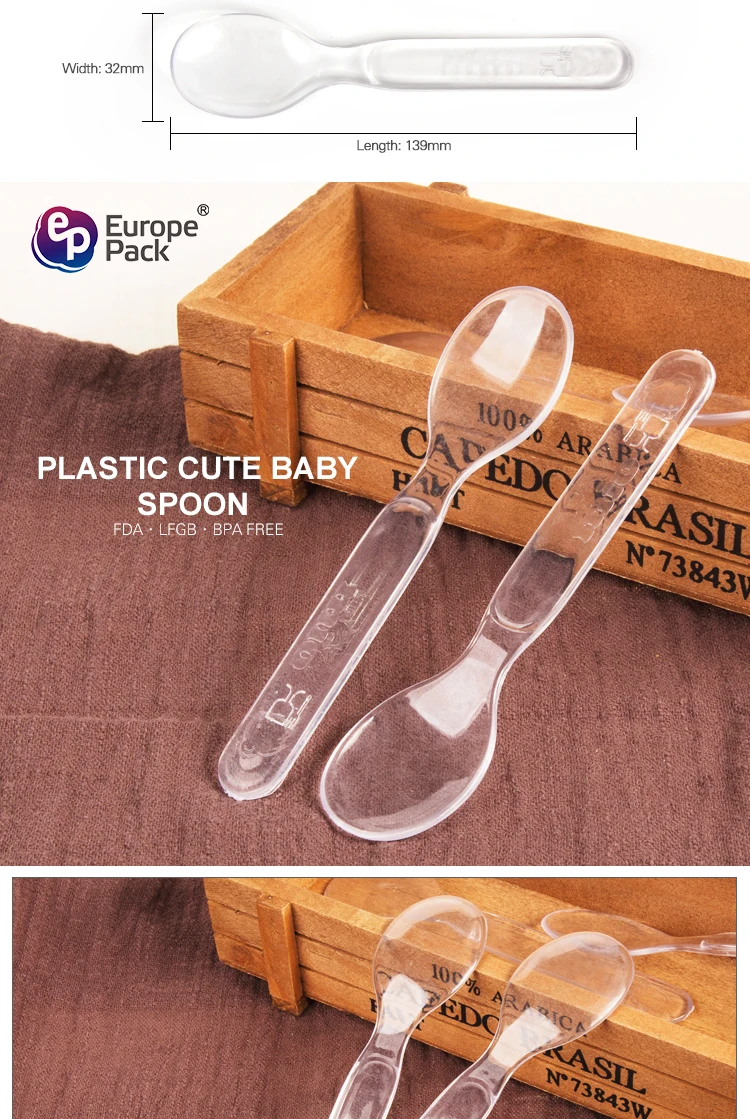 New Design 13.9cm Length Disposable Plastic Baby Spoon For Wholesale