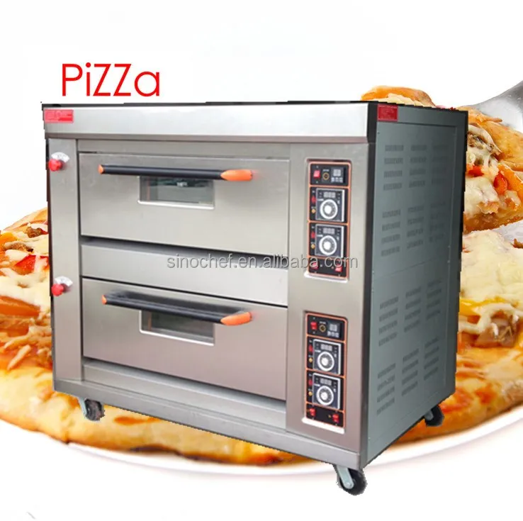 Bakker magic assistent 2 deck 4 trays gas pizza bakkerij oven met keramische steen