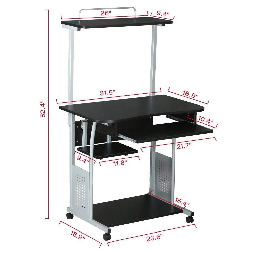 Modern Simple Computer Desk With Printer Shelf Writing Trestletable