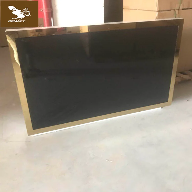 Bomacy Black Salon Reception Table Front Desk Counter Bomacy Black Salon Reception Table Front Desk Counter