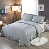 3 PCS Polyester Bedspread Quilt Cover Set Solid Color Washed Microfiber Bed Set