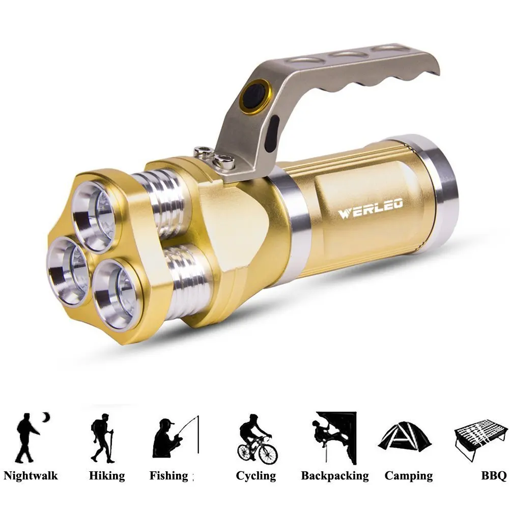 1× Handheld Camping LED Spot Light High Power Searchlight For Hunting Fishing