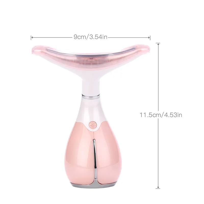 Magnetic Heat High Frequency Vibration Anti Aging Neck Massager for Face Neck Wrinkles Reducing & Skin Lifting USB chargeable