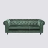 Chesterfield Sofa Design for Living Room Use Loveseat Three Seat Living Room Furniture Modern Antique Green