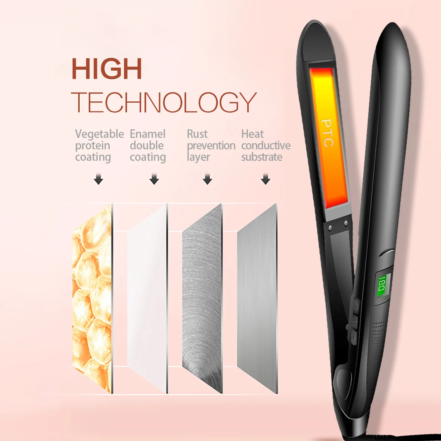 450f Custom Flat Irons Titanium Plates 2 In 1 Volums Flat Irons Hair