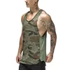 Wholesale mens open side camouflage tank top running singlet