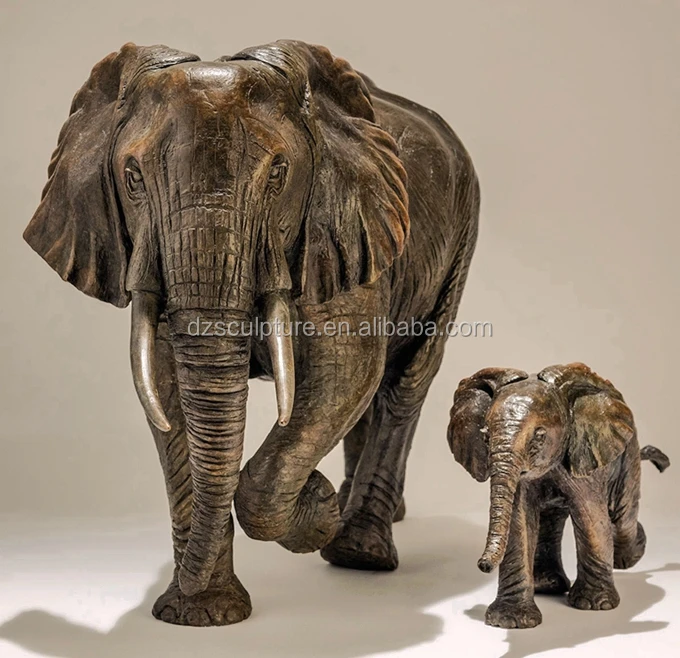 Customized Fancy Fibergl Life Size Mother And Baby Elephant Customized Fancy Fibergl Life Size Mother And Baby Elephant Statue