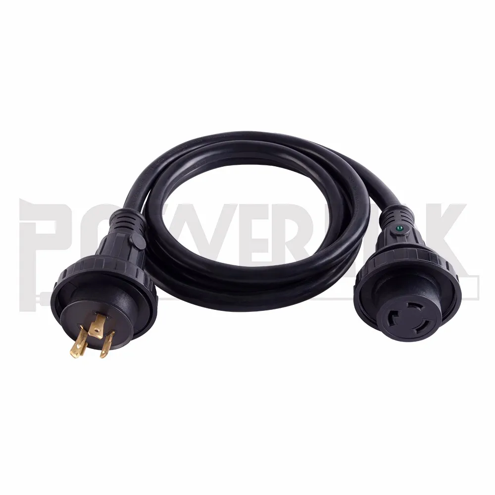 J100527 New 30 Amp 125 Volt 125v 30a Black Marine Boat Shore Power Cord ...