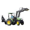Big horse power compact tractor 90hp 4wd 904 farm tractor with front end loader backhoe closed cabin