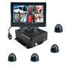 4pcs Indoor Camera 4CH HD Bus Camera Vision System with GPS 3G,WIFI, RFID Port, RS232, RJ45