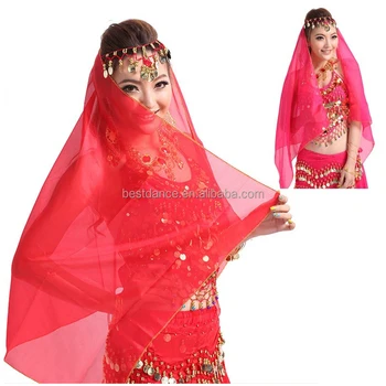 Bestdance Indian Sexy Red Bridal Wedding Veil Ladies Bellydance