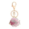 New Custom Design Fashion Enamel Color And Crystal Ancient Fish Animal Key Chain & Key Rings For Women Bag Or Key