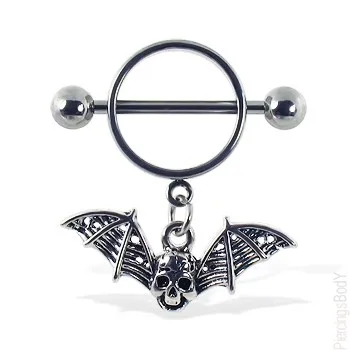 316l Surgical Steel Skull Bat Wings 