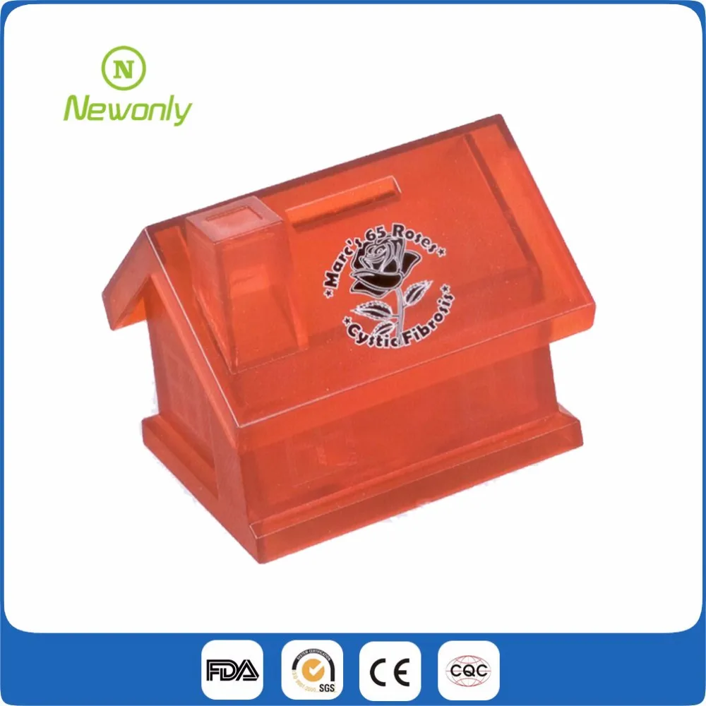 Hot-Selling Lovely custom logo and color plastic piggy coin bank