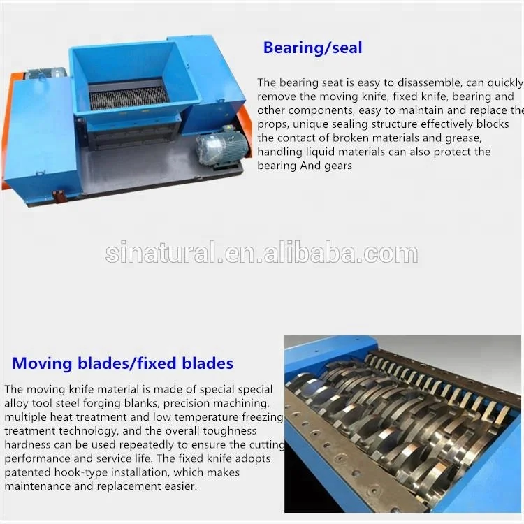 great quality sugar cane shredder/plastic bumper shredder/waste clothes shredder with CE ISO