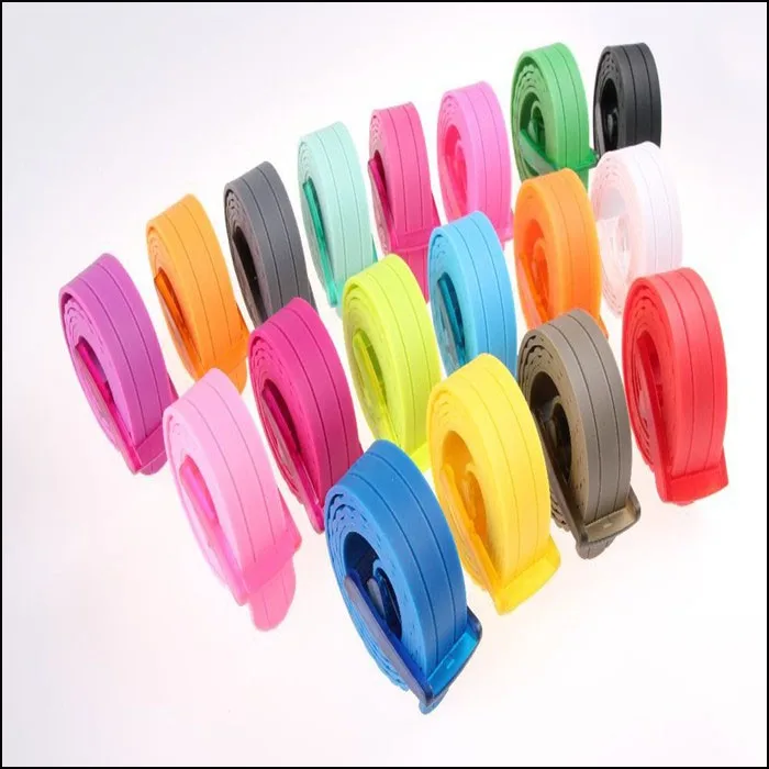 Hot sale candy women colorful plastic belts, clear plastic belts