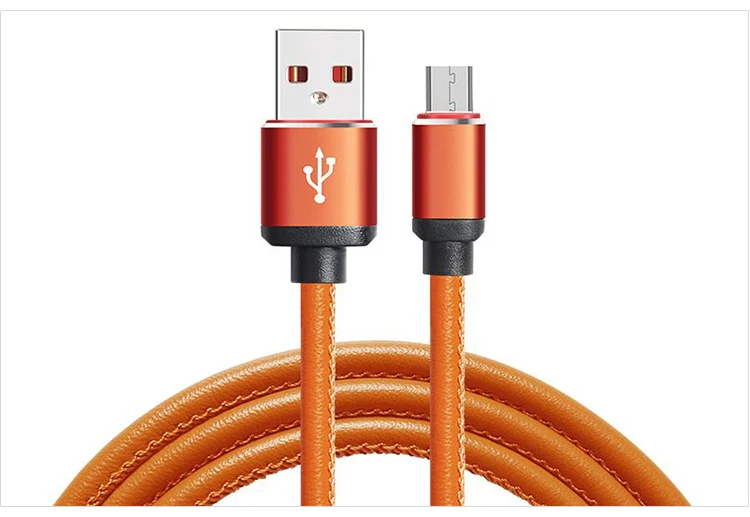 Similor 2018 hot sale high speed leather material  phone  data transmission cable micro usb charging cable