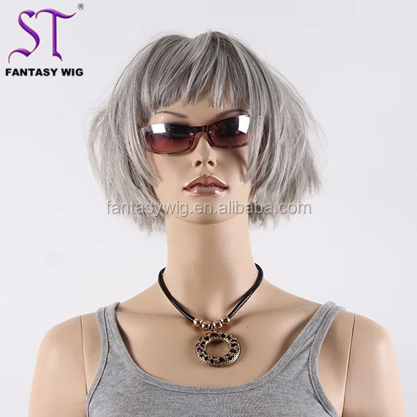 13 Short Gray Straight Cross Dressing Japanese Synthetic High