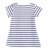New 2018 Summer Striped Girls Dress Lovely Mouse Design Denim Dress for Girls Children Clothing Short Sleeve Kids Clothes