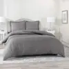Unique Pintuck Duvet Cover Set 3 Pieces Luxury Decorative Stylish Brushed Microfiber Bedding Set