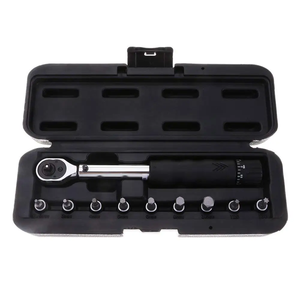 Venzo 1//4/" Premium Bike Bicycle Torque Wrench Allen Key Tool Socket Kit 2-15 Nm