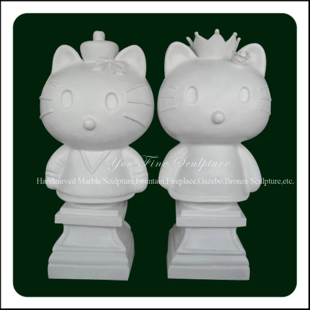 Vivid Carving Cartoon Statue Natural Marble Kitty Sculpture Buy Product