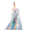 Specializing production flash scale 40mm sword shepe Tulle Sequin Lace Fabric