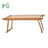 Living Room Large Size Folding and Adjustable bamboo Coffee Center Table, Laptop Tray Desk
