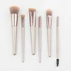 6 pcs high level cosmetic brush set champagne gold lash eyebrow brush comb flat makeup brush