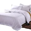 High quality white 3cm Stripe Jacquard hotel bedding set bed linen quilcover sheet and pillowcase Used Star Hotel Bed