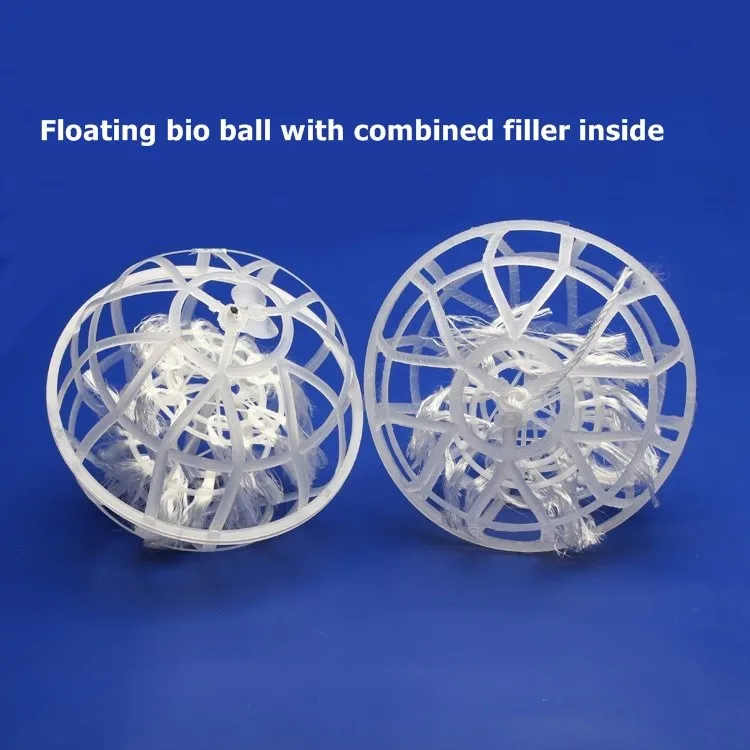 Wastewater Treatment Plastic Hollow Floating Bio Ball With Bio Filter