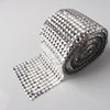 Silver Plated 12 Raws Geometric Square Cube Pyramid Shape Rhinestone Mesh Best-selling Rhinestone Ribbon Mesh