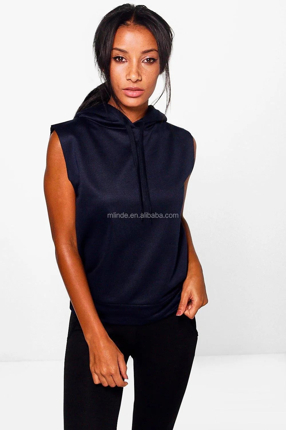 sleeveless pullover hoodie women's