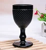 Antique Custom Wholesale Color Thick Stem Embossed Black Wine Glass