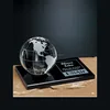 crystal globe paperweight with black base/office desktop gifts