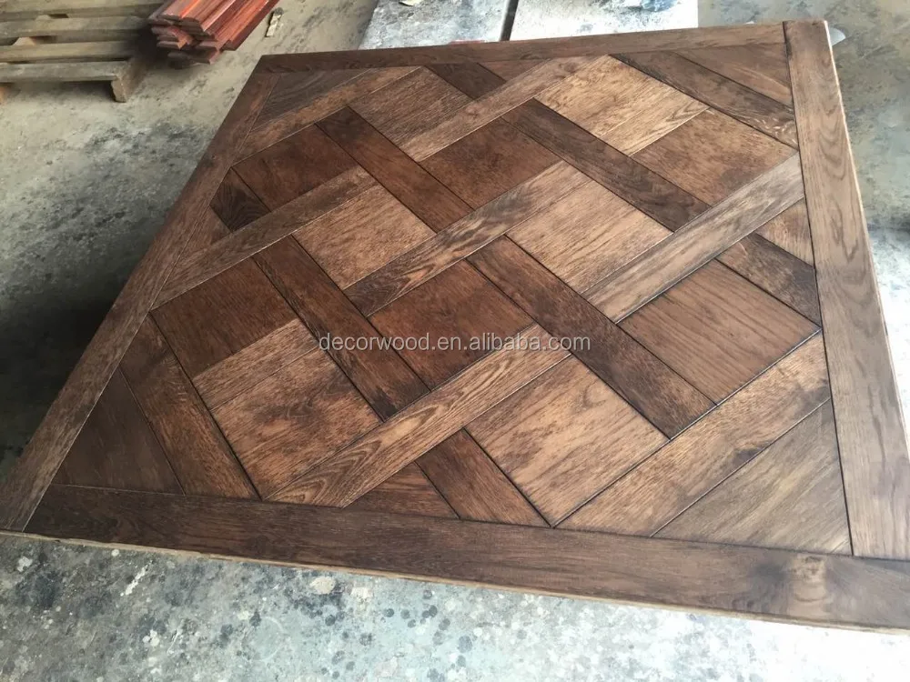 high quality antique finished versailles solid wood floor