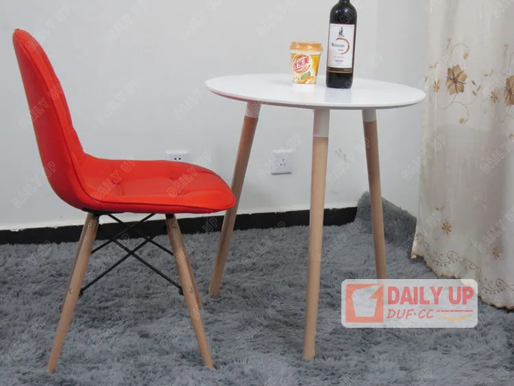 80*80CM Working Place Tea Desk Round Coffee Table MDF Desktop Wooden Frame Dining Table Small Family Furniture