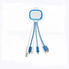 Wholesale colorful micro glow usb cable/led flashing 4 in 1 data cable