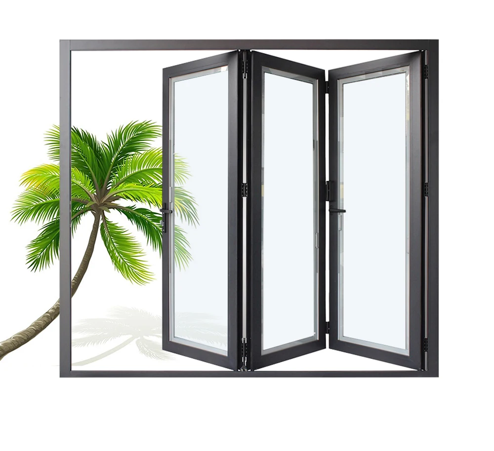 NFRC AS2047 standard affordable double glazed 3 panel patio bifold glass exterior aluminum doors