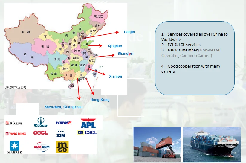 Sea freight forwarder door to door service from Shanghai to France