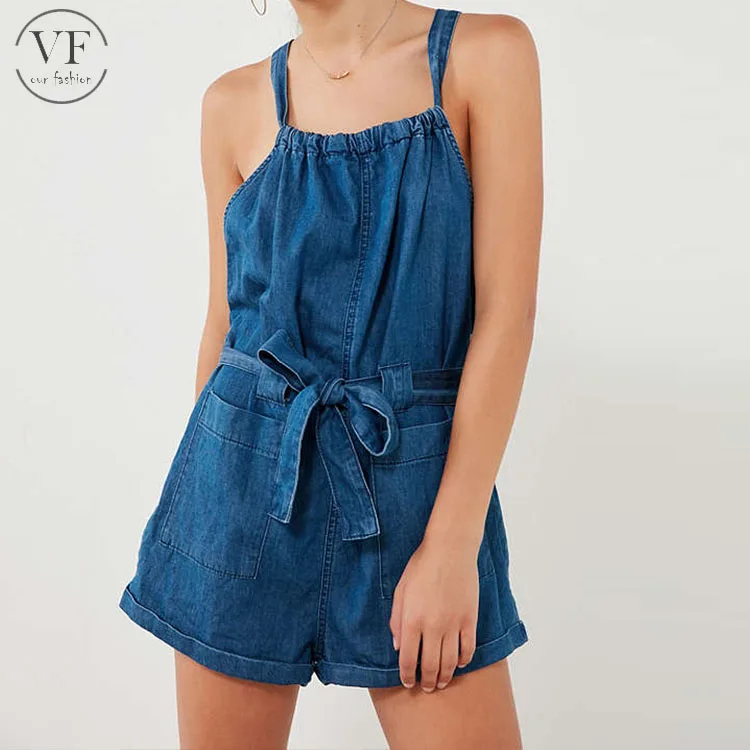 denim one piece romper