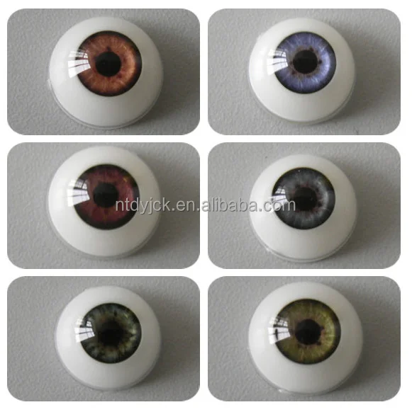 8mm Dark Brown Glastic Realistic Acrylic Doll Eyes 