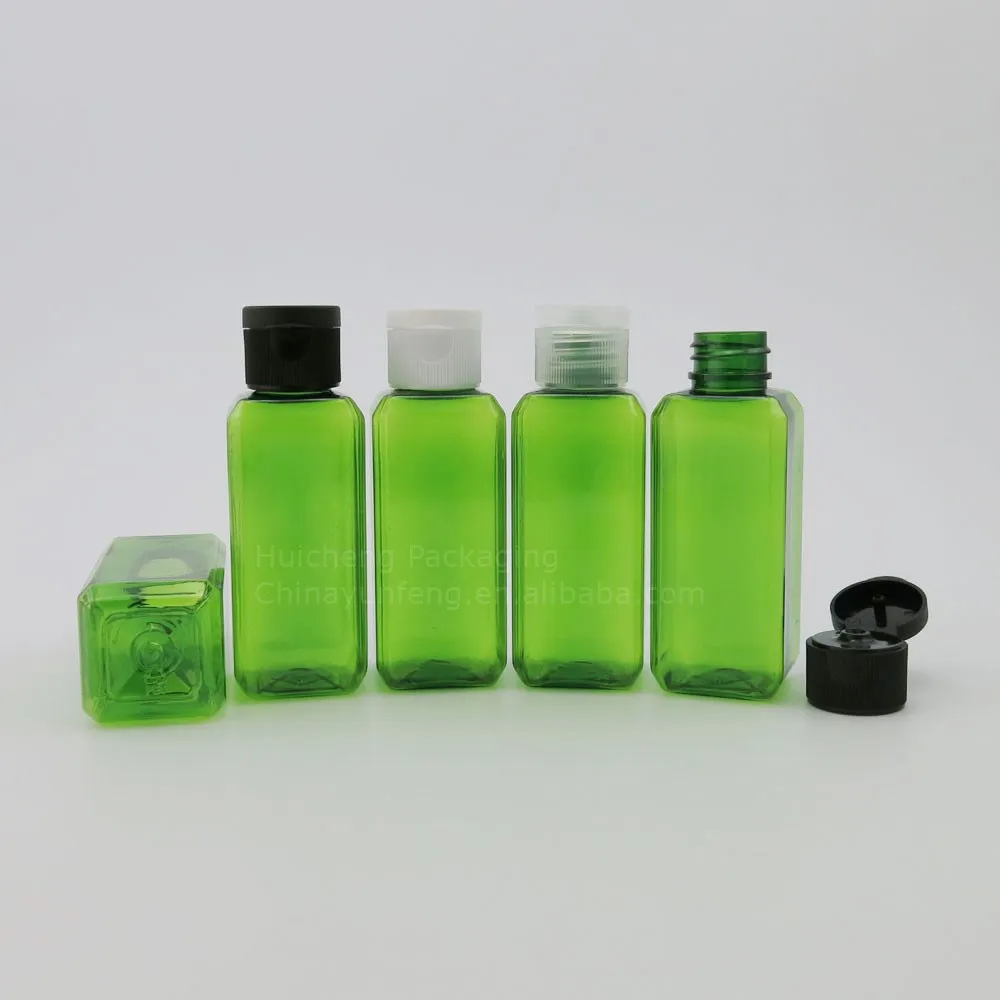 Natural Green 50ml Square Shampoo Bottles With Twist Cap,Pocket Liquor