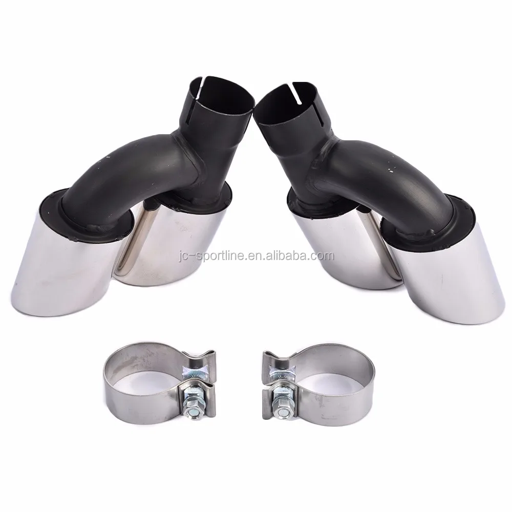 304 Steel Oval S6 Car Exhaust Tips Quad Pipes For Audi A6 C7 1314