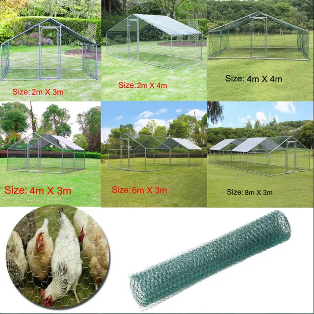 4x3m Plain-pied En Métal Poulailler Poulailler Enclos Pour Chien 